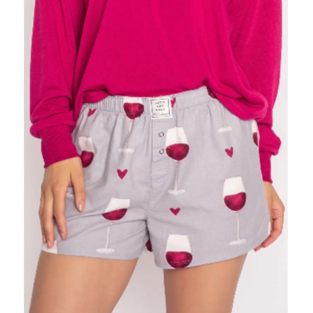 PJ Salvage 100% Cotton Flannel Rise & Wine Shorts Size XL